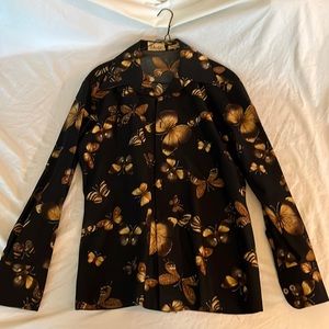 Vintage D’avila butterfly silk button down. Size large